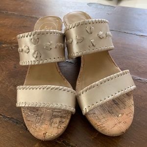 Jack Rogers Soft Gold Wedges~Sz 7
